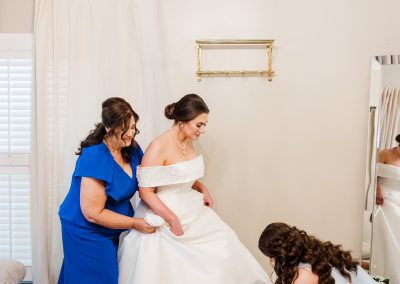 bride getting ready for her wedding day