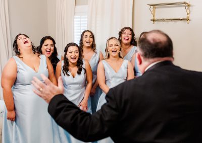 dad surprising bridesmaids